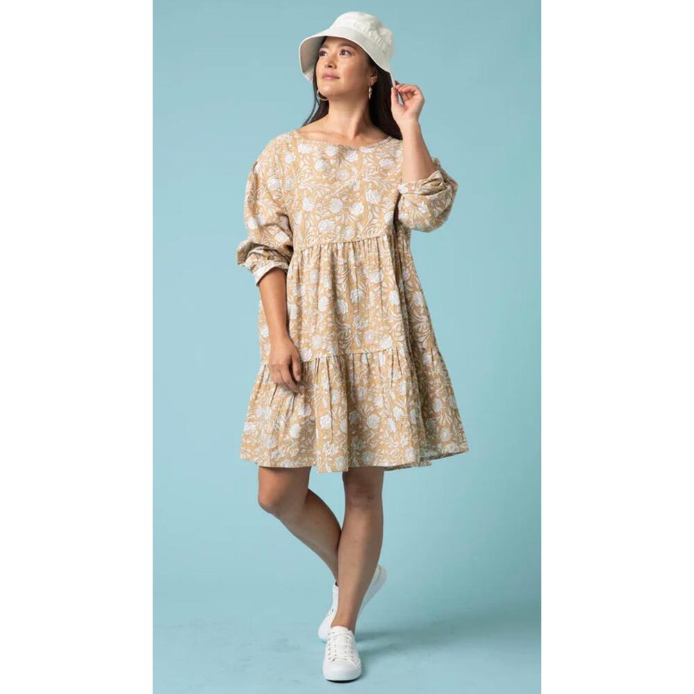 ..And For Good women’s Meadow Tiered Dress in Floral Escape 100% organic cotton